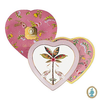 Set/2 Pratos em Forma de Coração Rosa - La Majorelle