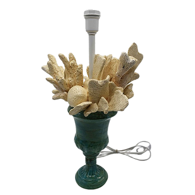 BASE DE ABAJUR TAÇA M ACQUA C/ CORAIS CLEAR