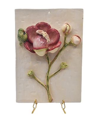 PLACA COM APLICAÇÃO DE FLOR DE MACACO
