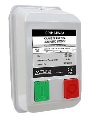 Chave de Partida IP56 1,5CV 220V Ajustável