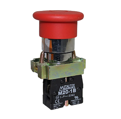 Botão Emergência 22mm Metaltex Vermelho 220V