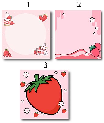 6 Bloco de Notas, Blocando Fofo Morango 50 folhas  Memo Pad / Notepad