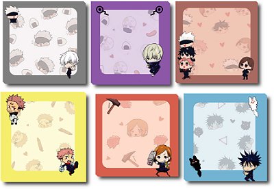 6 Bloco de Notas, Blocando Jujutsu kaisen, anime 50 folhas  Memo Pad / Notepad