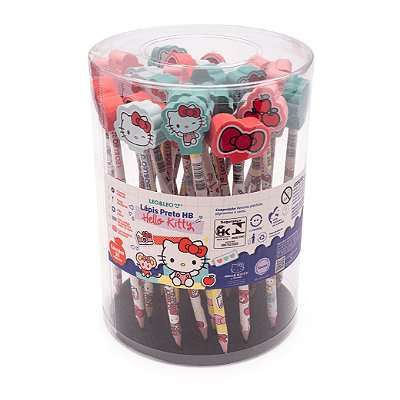 5 Lápis Hb Com Borracha Na Ponta Hello Kitty sanrio