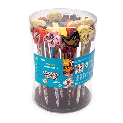 5 Lápis Hb Com Borracha Na Ponta Looney Tunes