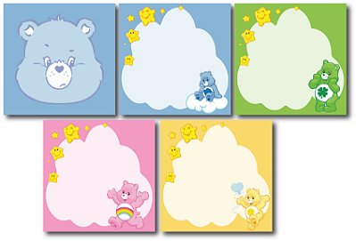 Bloco de Notas, Blocando Ursinhos Carinhosos, Care Bears 50 folhas  Memo Pad / Notepad