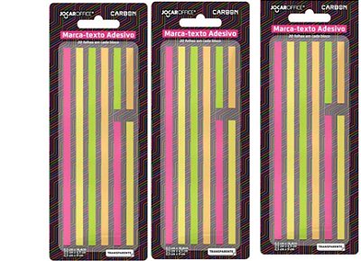 3 Marca Texto Adesivo em Tira Carbon Line Blister c/8 Blocos c/20 Folhas
