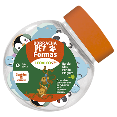 Borracha Pet Formas Pote C/12 Und Leoeleo