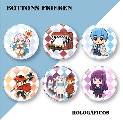 Bottons, Frieren e a jornada para o além, anime, pin, broche