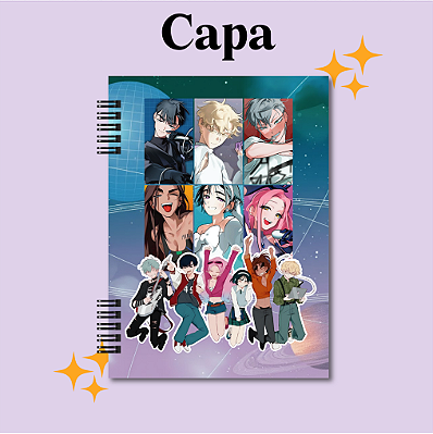 Caderno ou Fichário 1 matéria Alien Stange, anime volta as aulas, material escolar