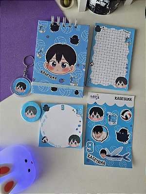 Kit papelaria Kageyama - Haikyuu - Material escolar