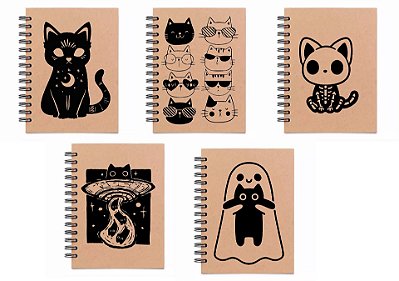 Caderno Sketchbook, gatos, Desenho e Aquarela Folhas de 90g, 180g, 240g