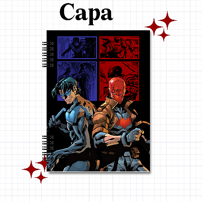Caderno ou Fichário 1 matéria Asa noturna e Capuz Vermelho