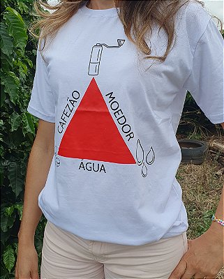 Camisa Triângulo mineiro com moedor, água e cafezão - Branca