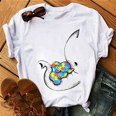 Camisa Autismo Elefante Colo Elefantinho
