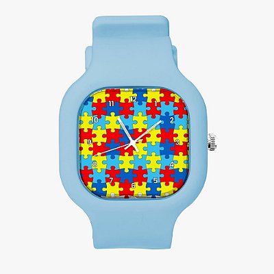 Relógio Autismo Azul Claro Analógico