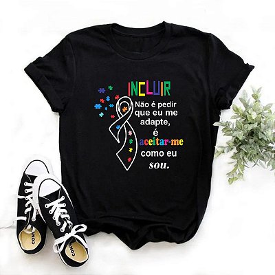 Camisa Preta Autismo Astronauta Incluir