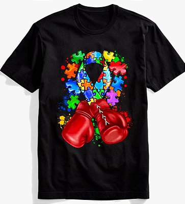 Camisa Autismo Preta 100% Algodão n°51