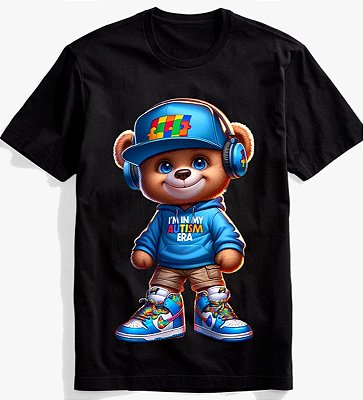 Camisa Autismo Preta 100% Algodão n°43
