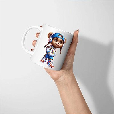 Caneca Porcelana Autismo 325ml Ursa Menina