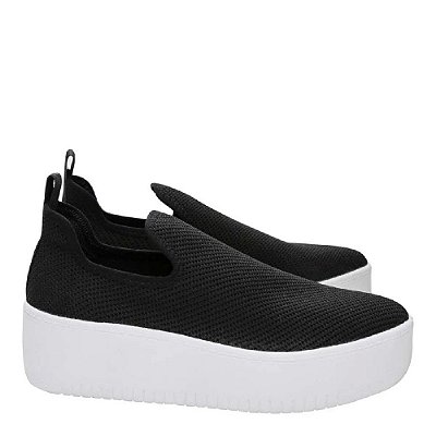 TENIS SANTA LOLLA SLIP ON KNIT FLATFORM - PRETO