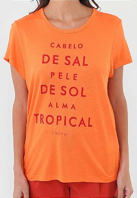 CAMISETA COLCCI ESTAMPADA - LARANJA