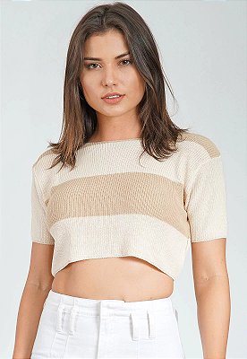 BLUSA DRESS TO TRICOT LISTRAS LARGAS