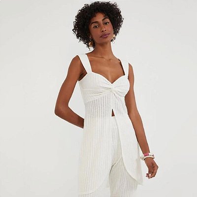 BLUSA MARIA FILO BLUSA TUNICA SEM MANGAS - OFF WHITE