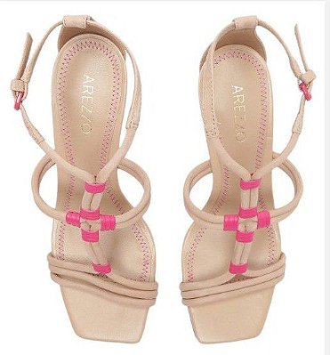 SANDALIA AREZZO SALTO ALTO NOBUCK - ROSA