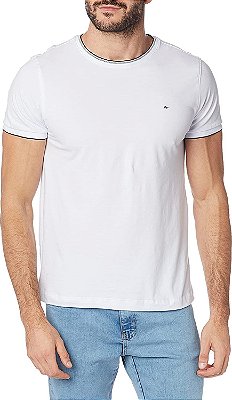 CAMISETA ARAMIS LISTRAS NA GOLA - BRANCO