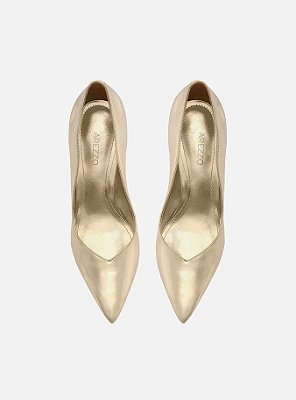 SCARPIN AREZZO SALTO ALTO - DOURADO