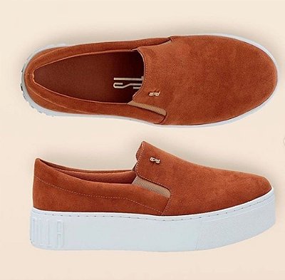 TENIS SANTA LOLLA SLIP ON CAMURÇADO - CARAMELO