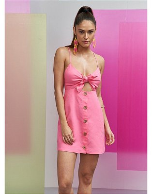 VESTIDO COLCCI LINHO - ROSA FESTEJO