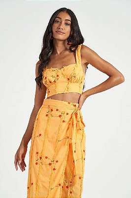 TOP COLCCI BORDADO - AMARELO