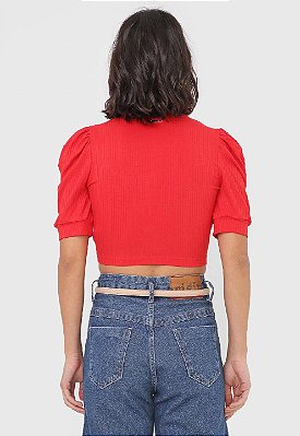 BLUSA COLCCI CROPPED TORÇÃO VERMELHO IFE