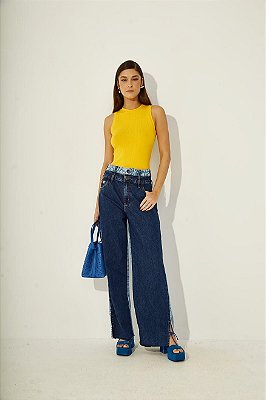 BLUSA REGATA COLCCI CANELADA - AMARELO SOLARIO