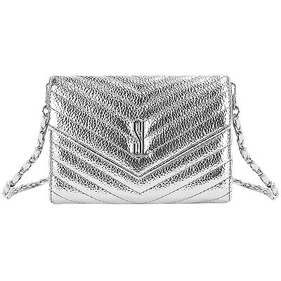 BOLSA SANTA LOLLA PEQUENA MATELASSÊ METALIZADA - PRATA