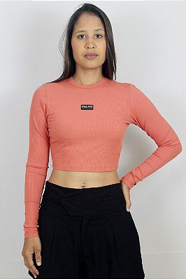 BLUSA COLCCI CANELADA LARANJA RUSTY