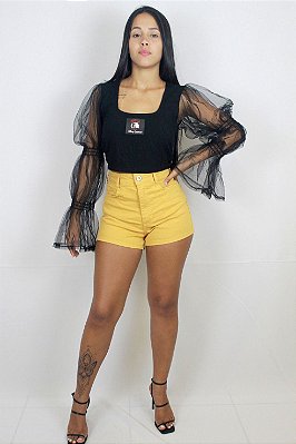 BLUSA COLCCI CANELADA DETALHE TULE