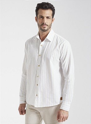 CAMISA FORUM LINHO LISTRADO RELAX