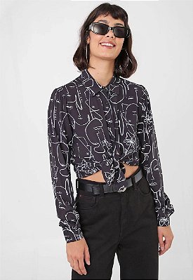 CAMISA COLCCI ESTAMPADA -  PRETA