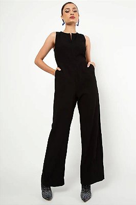 MACACAO SLY WEAR LONGO COM DECOTE V EM VISCOSE SARJA