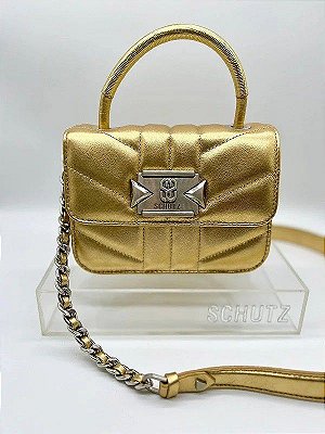 BOLSA SCHUTZ SATCHEL - DOURADA