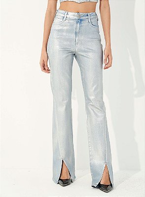 CALÇA COLCCI JEANS BRUNA RETA STRETCH METALLIC FOIL