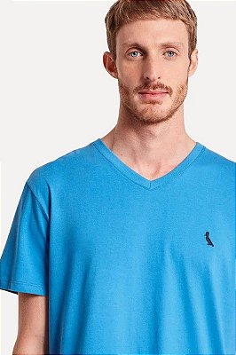 CAMISETA RESERVA GOLA V VENTO - AZUL PETROLIO