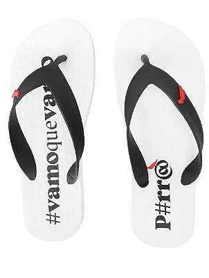 CHINELO RESERVA VAMO QUE VAMO - BRANCO/PRETO