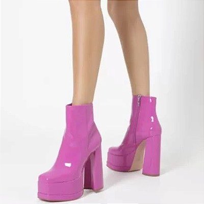 BOTA SCHUTZ SELENE CASUAL VERNIZ - VERY PINK
