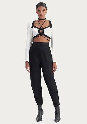 CALÇA AMARANTE SLOUCHY CINTURA ALTA - PRETO