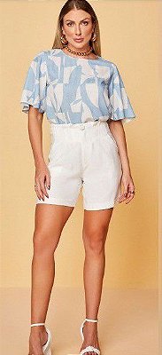 BERMUDA RAMO SELVAGEM CLOCHARD COM BOLSO FACA - OFF WHITE