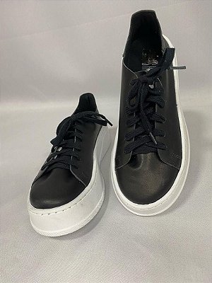 TENIS SANTA LOLLA COURO LOOK- PRETO